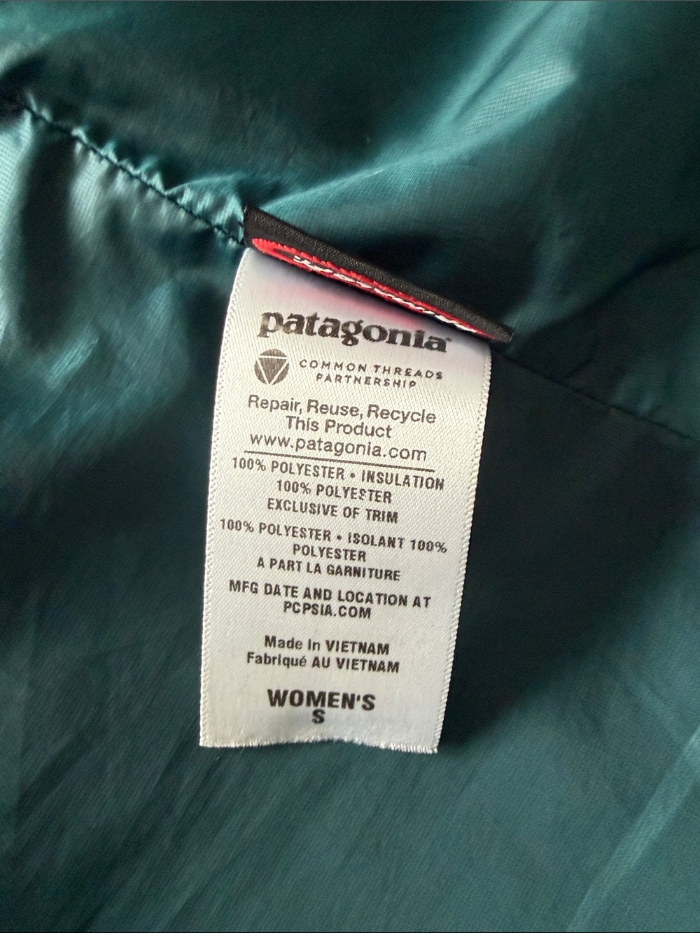 Patagonia Women's Teal Quilted Lightweight Puffer Jacket - Picture 8 of 8